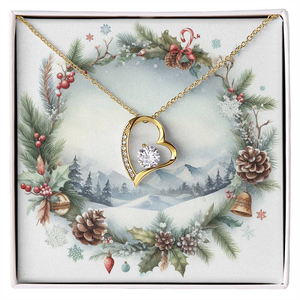 Christmas Background 083 - 18k Yellow Gold Finish Forever Love Necklace