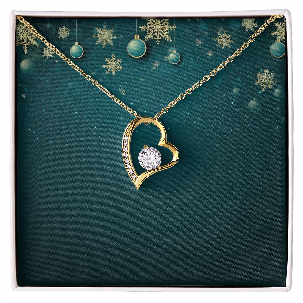 Christmas Background 017 - 18k Yellow Gold Finish Forever Love Necklace