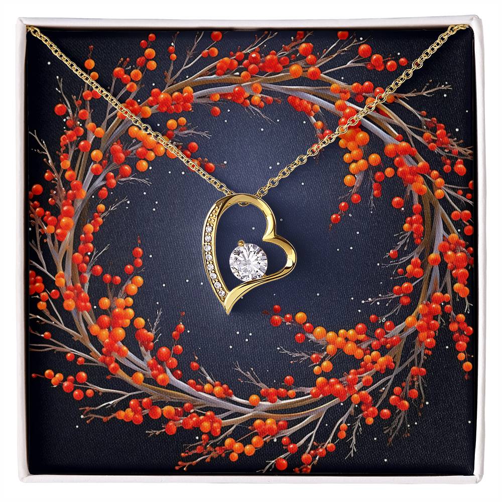 Christmas Background 121 - 18k Yellow Gold Finish Forever Love Necklace