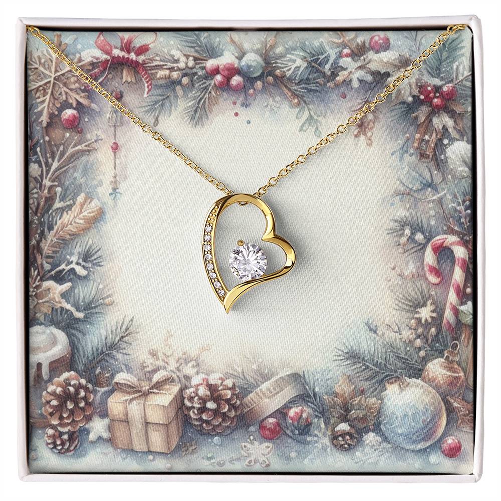 Christmas Background 072 - 18k Yellow Gold Finish Forever Love Necklace