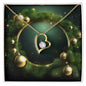 Christmas Background 101 - 18k Yellow Gold Finish Forever Love Necklace