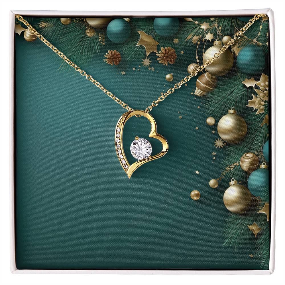 Christmas Background 003 - 18k Yellow Gold Finish Forever Love Necklace