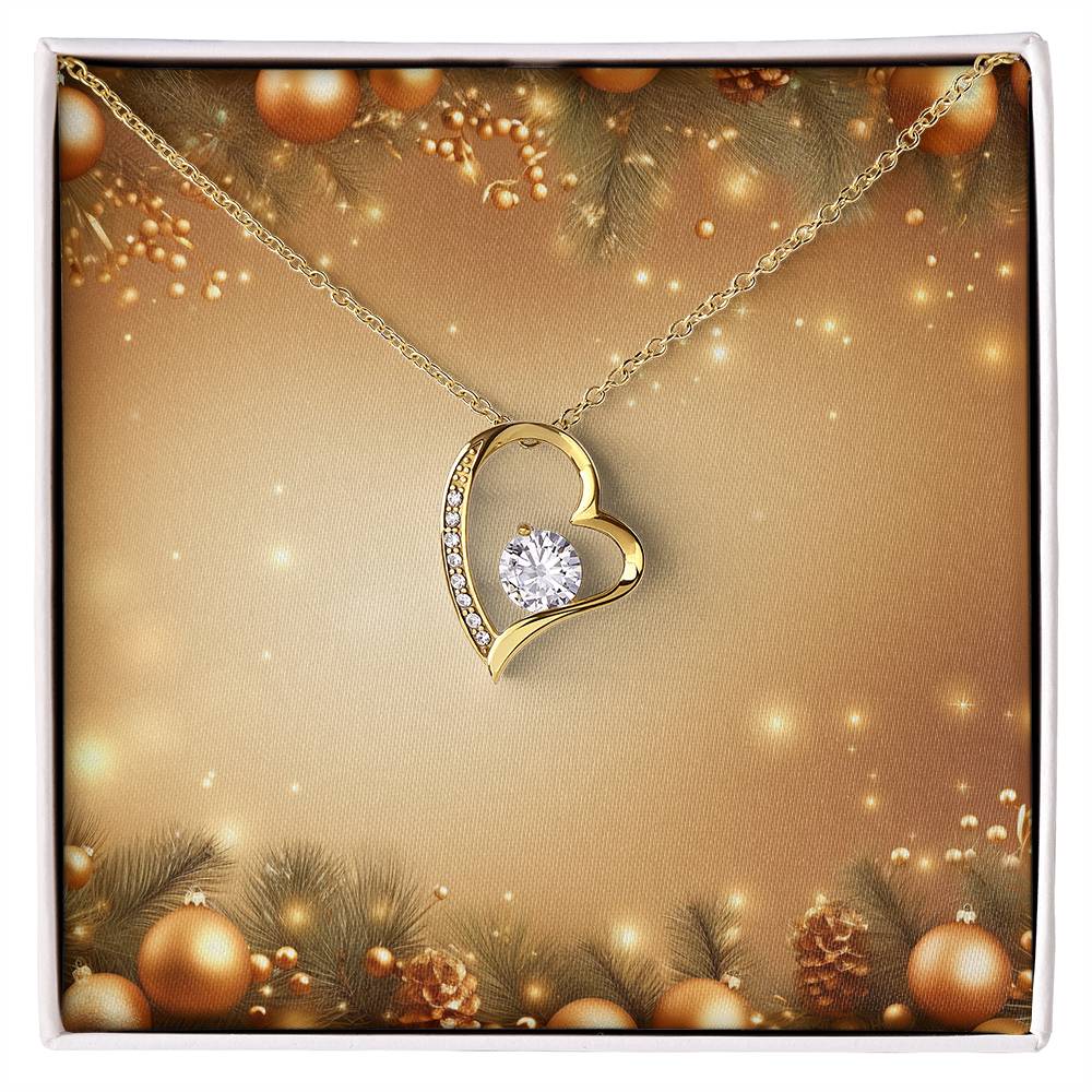 Christmas Background 058 - 18k Yellow Gold Finish Forever Love Necklace