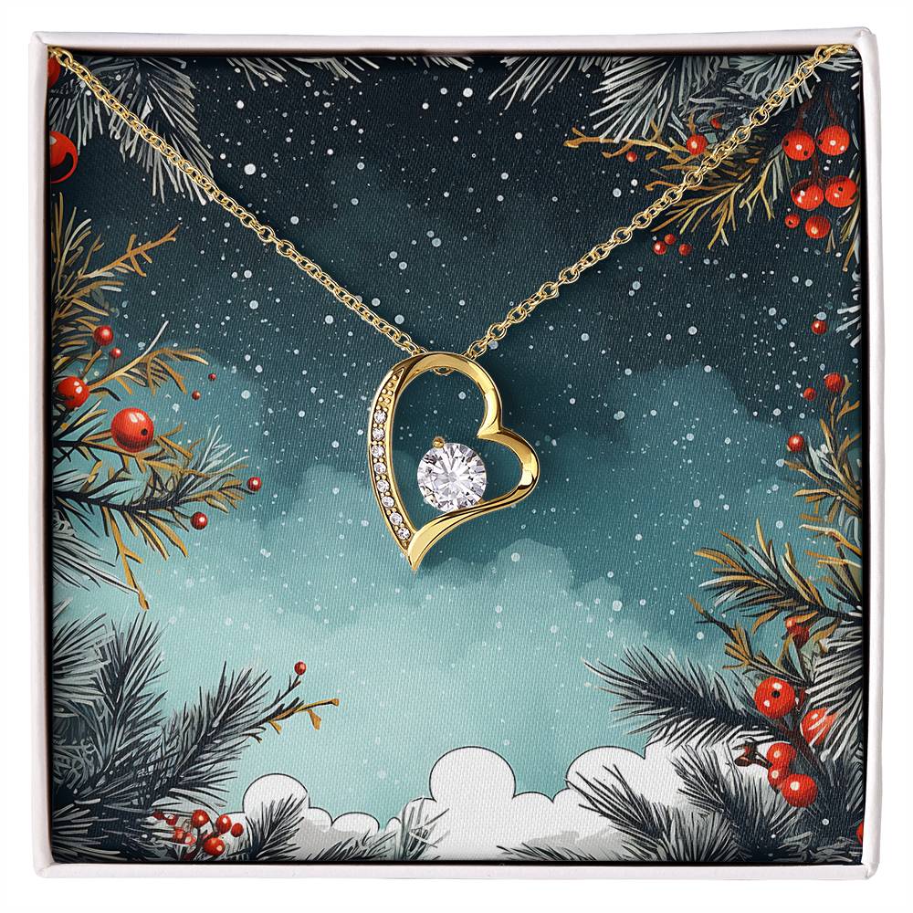 Christmas Background 124 - 18k Yellow Gold Finish Forever Love Necklace