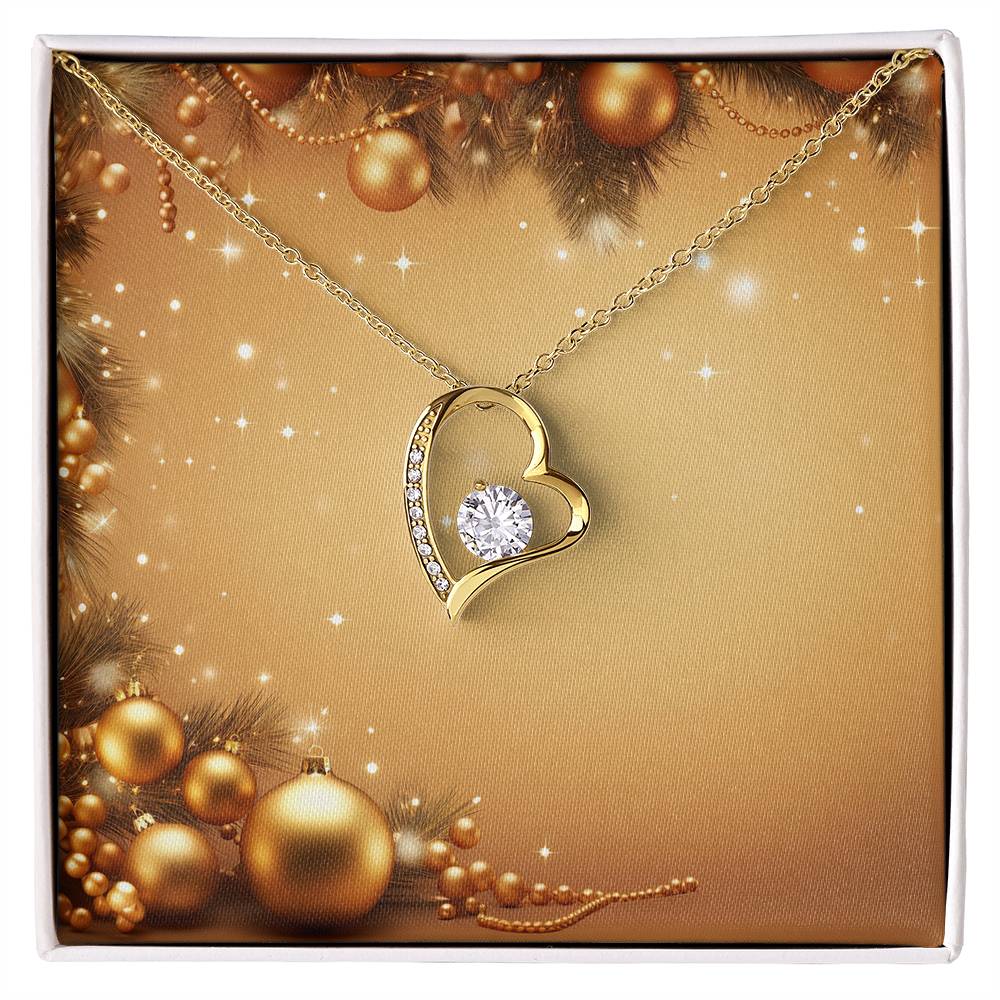 Christmas Background 053 - 18k Yellow Gold Finish Forever Love Necklace