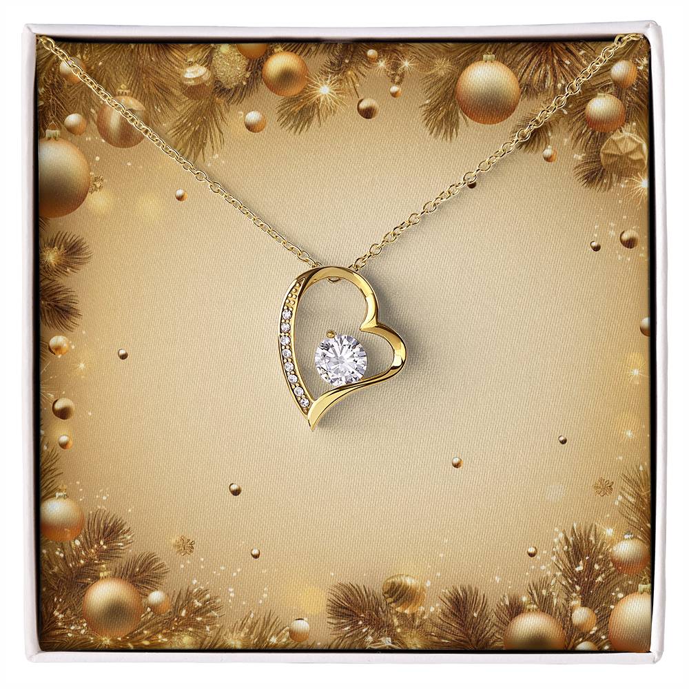 Christmas Background 052 - 18k Yellow Gold Finish Forever Love Necklace