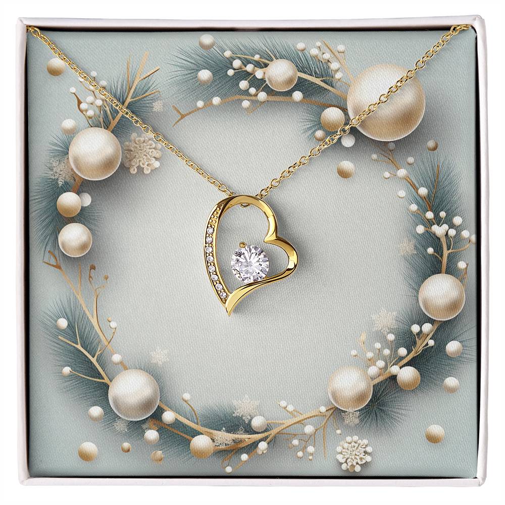 Christmas Background 049 - 18k Yellow Gold Finish Forever Love Necklace