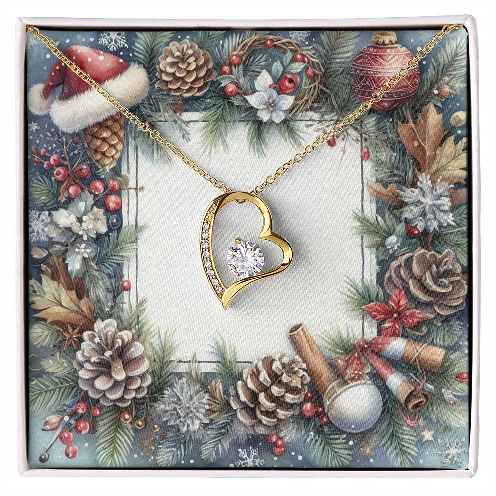 Christmas Background 076 - 18k Yellow Gold Finish Forever Love Necklace