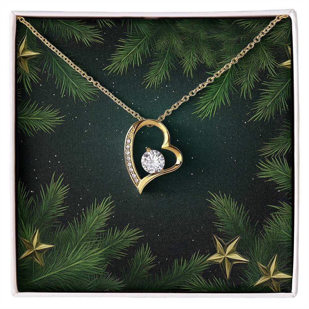 Christmas Background 113 - 18k Yellow Gold Finish Forever Love Necklace