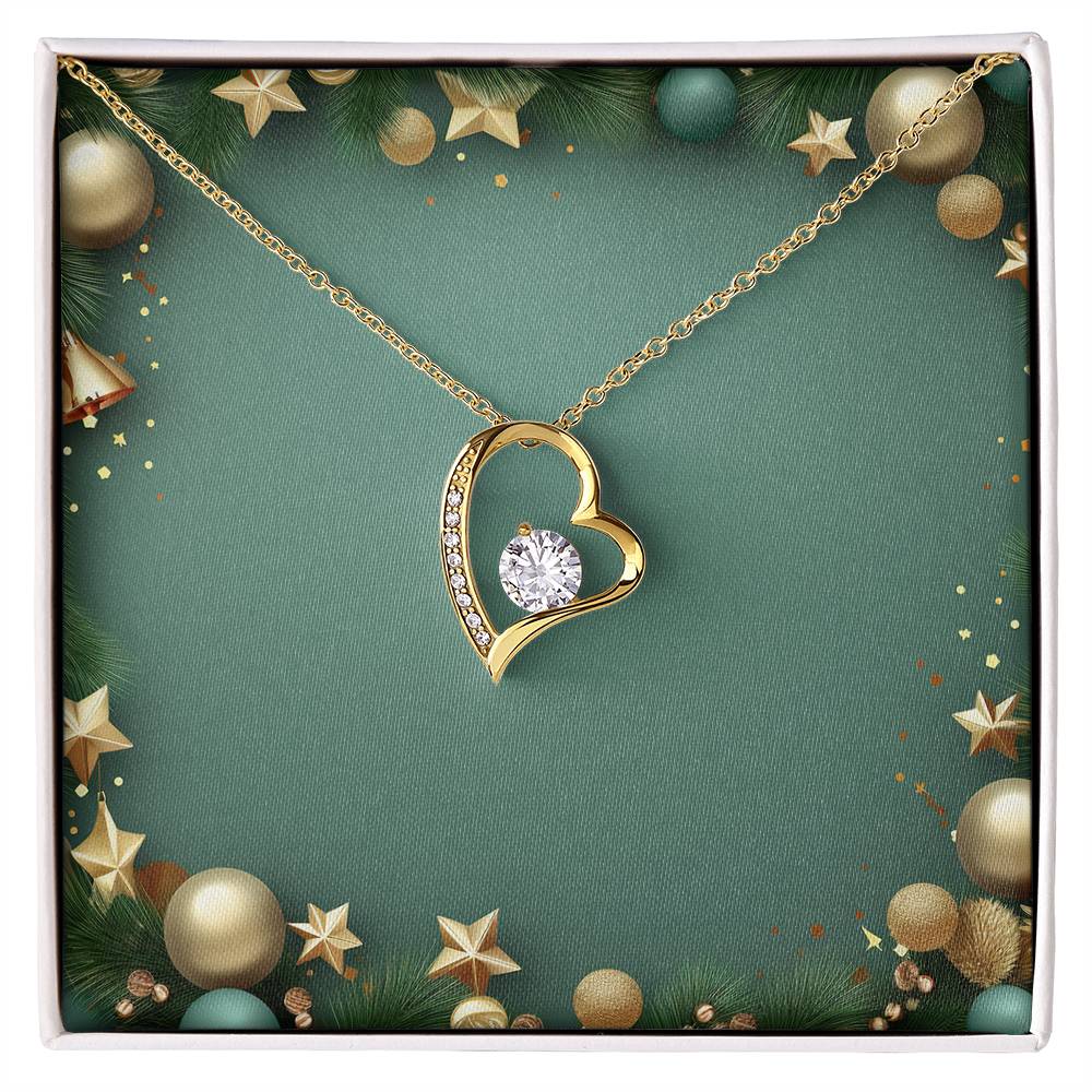 Christmas Background 044 - 18k Yellow Gold Finish Forever Love Necklace