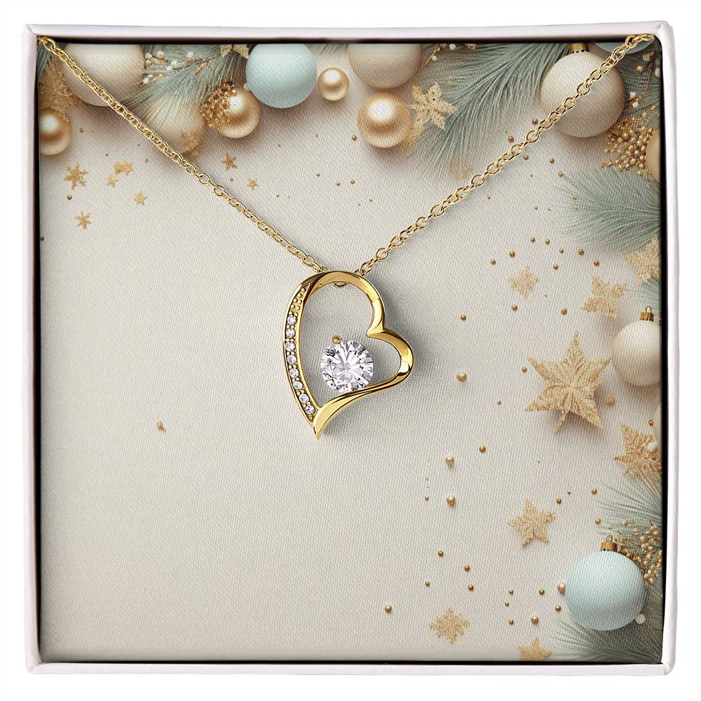 Christmas Background 041 - 18k Yellow Gold Finish Forever Love Necklace