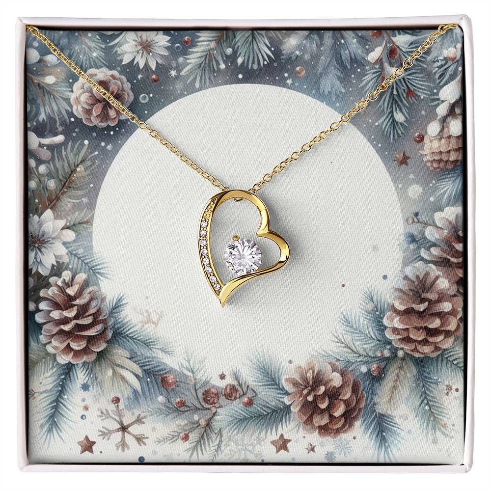 Christmas Background 085 - 18k Yellow Gold Finish Forever Love Necklace