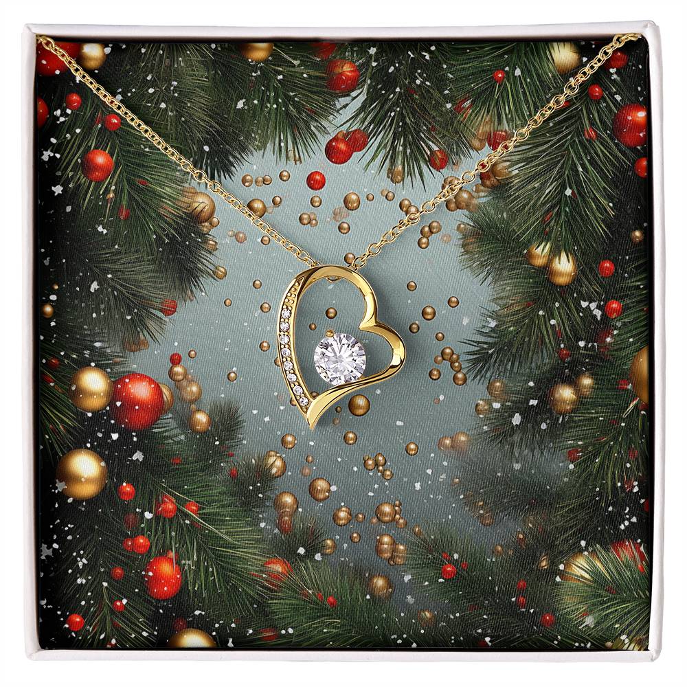 Christmas Background 127 - 18k Yellow Gold Finish Forever Love Necklace