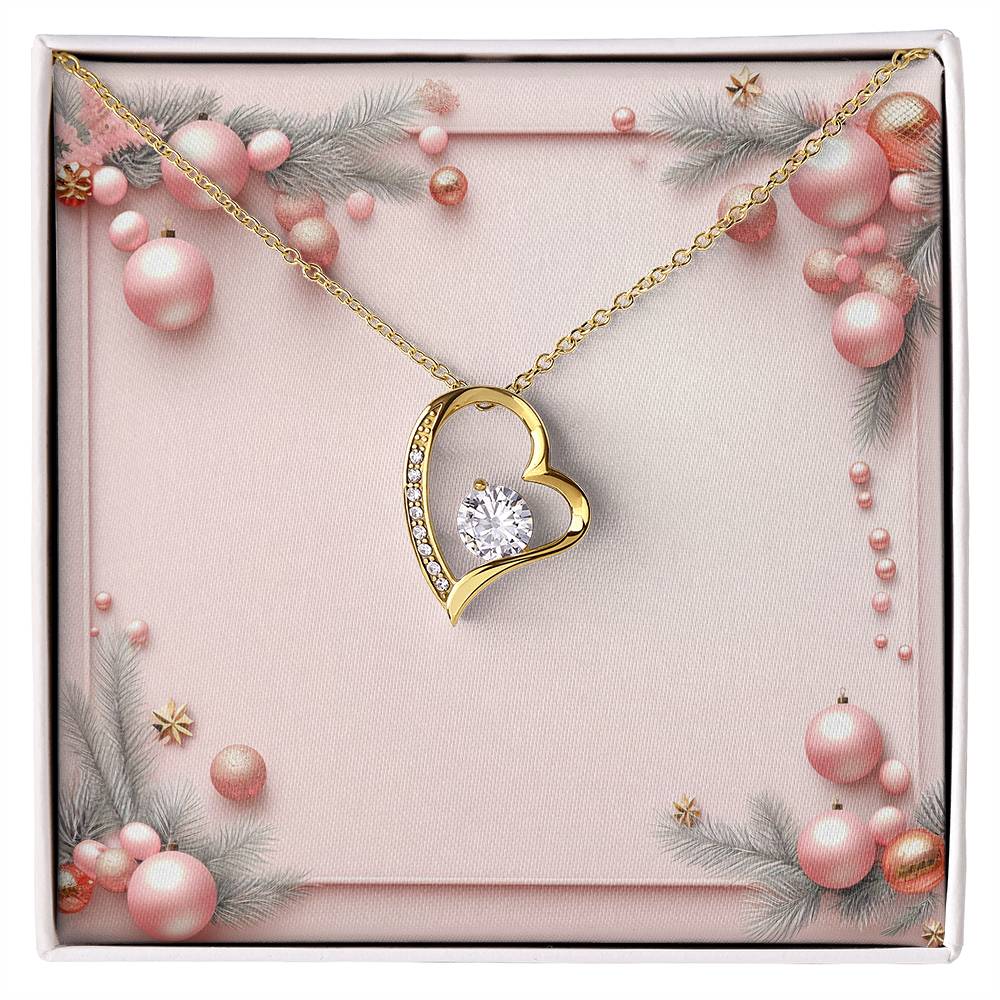 Christmas Background 008 - 18k Yellow Gold Finish Forever Love Necklace