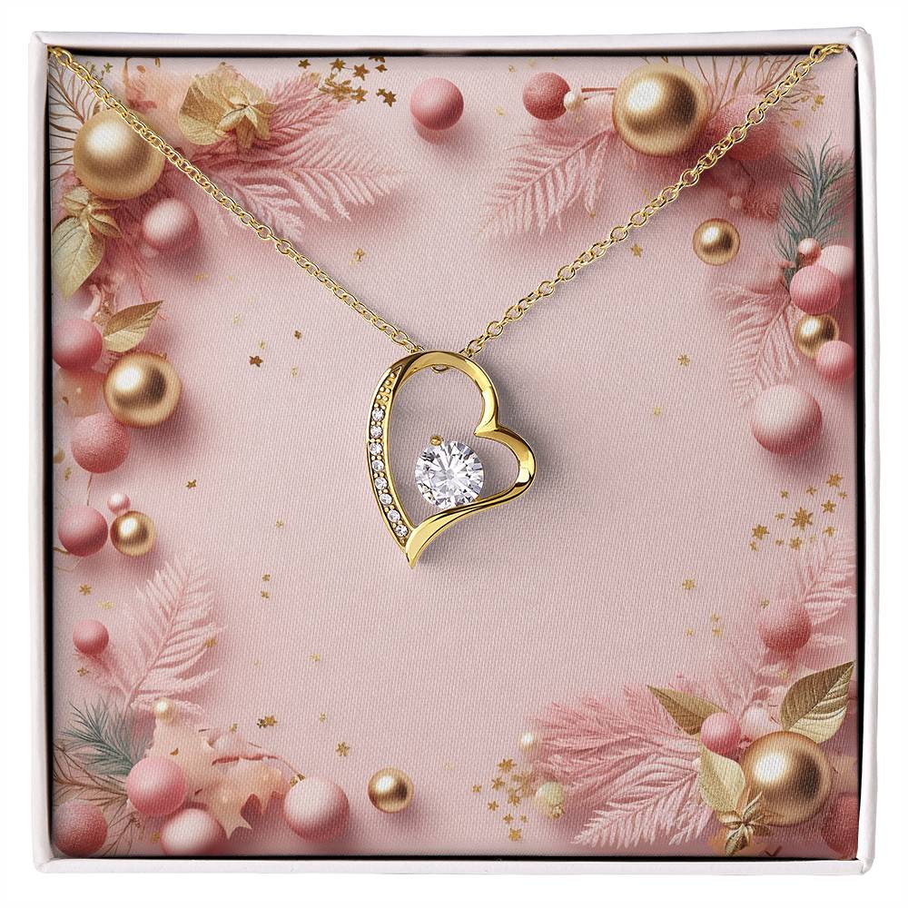 Christmas Background 010 - 18k Yellow Gold Finish Forever Love Necklace