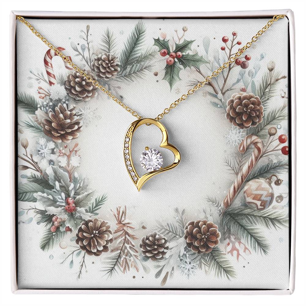 Christmas Background 091 - 18k Yellow Gold Finish Forever Love Necklace