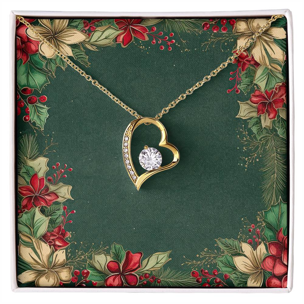 Christmas Background 068 - 18k Yellow Gold Finish Forever Love Necklace
