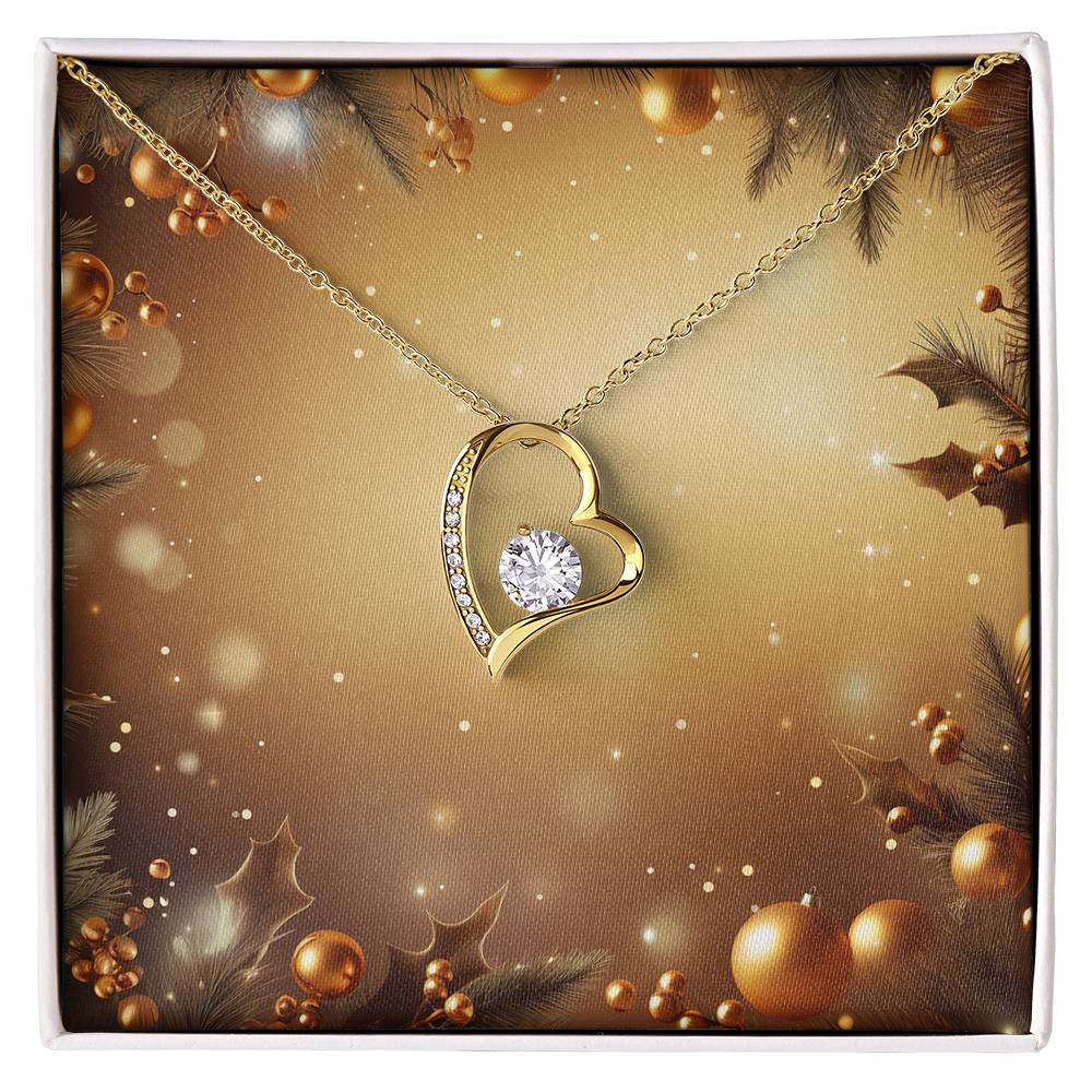 Christmas Background 062 - 18k Yellow Gold Finish Forever Love Necklace