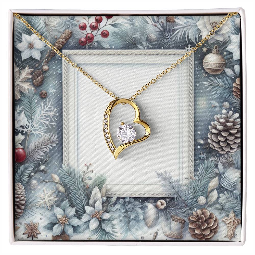 Christmas Background 087 - 18k Yellow Gold Finish Forever Love Necklace