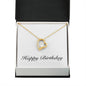 Happy Birthday - 18k Yellow Gold Finish Forever Love Necklace