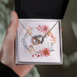 Boho Flowers Wreath Watercolor 20 - Interlocking Hearts Necklace