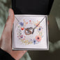 Boho Flowers Wreath Watercolor 18 - Interlocking Hearts Necklace