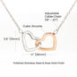 Watercolor Pink Floral Frame 2 - Interlocking Hearts Necklace