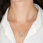 Watercolor Pink Floral Frame 2 - Interlocking Hearts Necklace