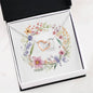 Boho Flowers Wreath Watercolor 07 - Interlocking Hearts Necklace