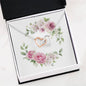 Watercolor Pink Floral Frame 2 - Interlocking Hearts Necklace
