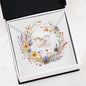 Boho Flowers Wreath Watercolor 14 - Interlocking Hearts Necklace