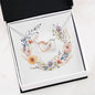 Boho Flowers Wreath Watercolor 19 - Interlocking Hearts Necklace