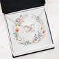 Boho Flowers Wreath Watercolor 16 - Interlocking Hearts Necklace
