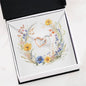 Boho Flowers Wreath Watercolor 12 - Interlocking Hearts Necklace