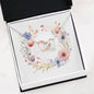 Boho Flowers Wreath Watercolor 18 - Interlocking Hearts Necklace