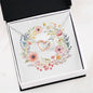 Boho Flowers Wreath Watercolor 01 - Interlocking Hearts Necklace