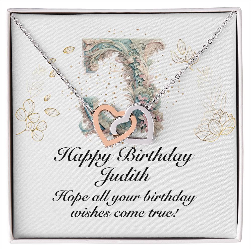 Happy Birthday Judith v01 - Interlocking Hearts Necklace
