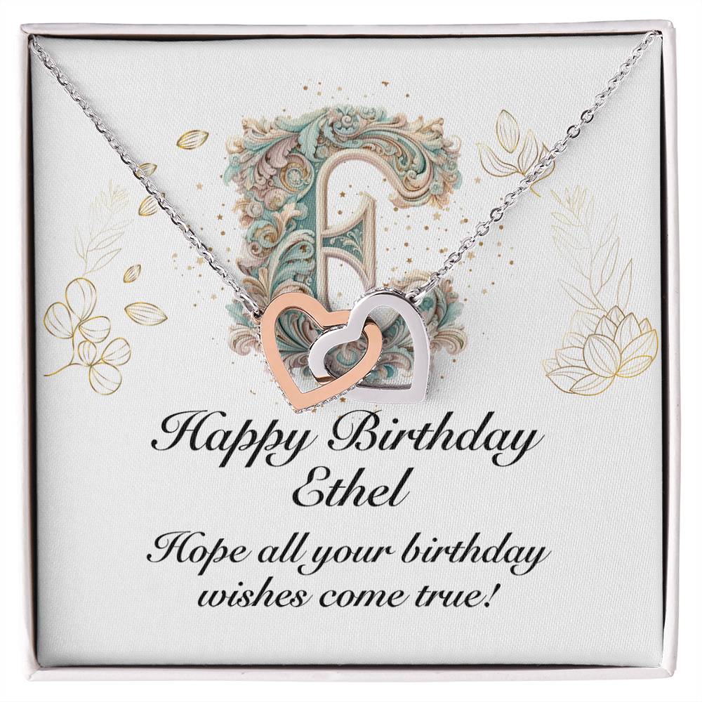 Happy Birthday Ethel v01 - Interlocking Hearts Necklace