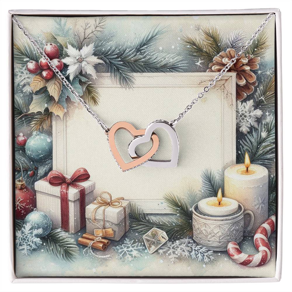 Christmas Background 078 - Interlocking Hearts Necklace
