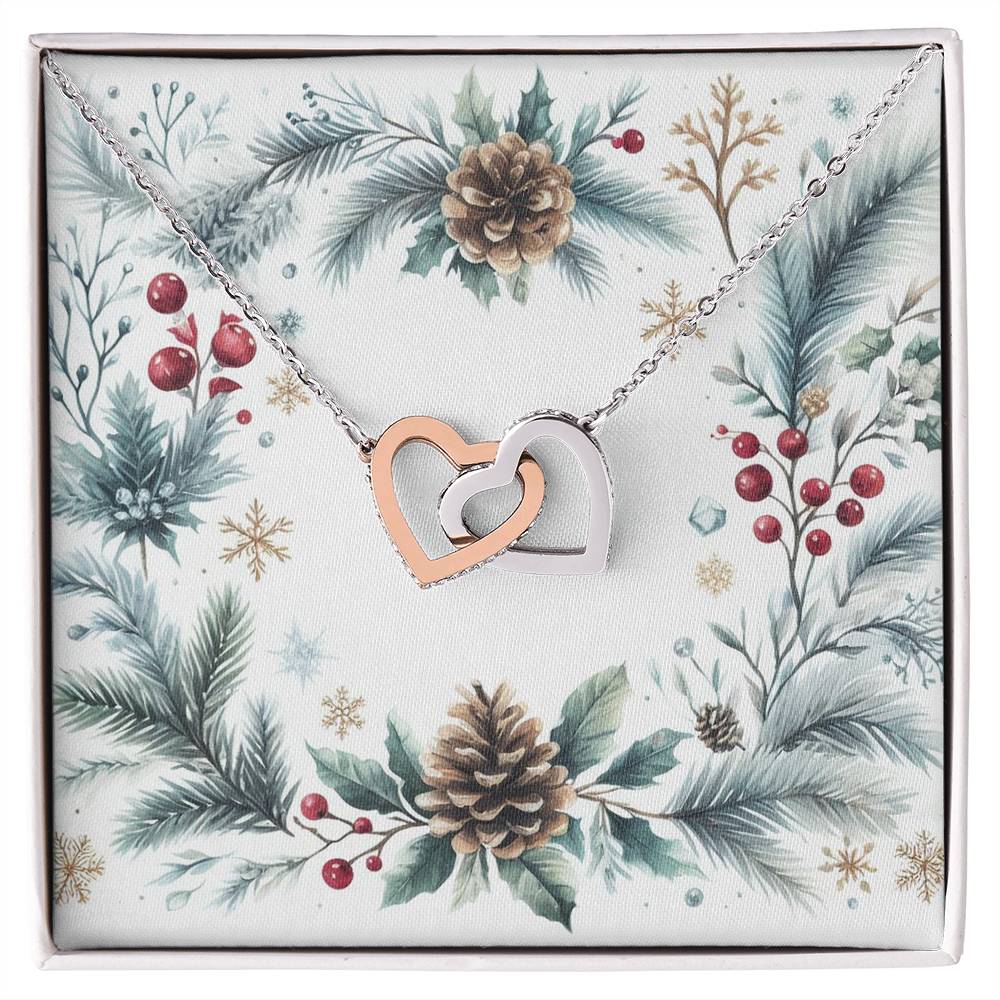 Christmas Background 092 - Interlocking Hearts Necklace