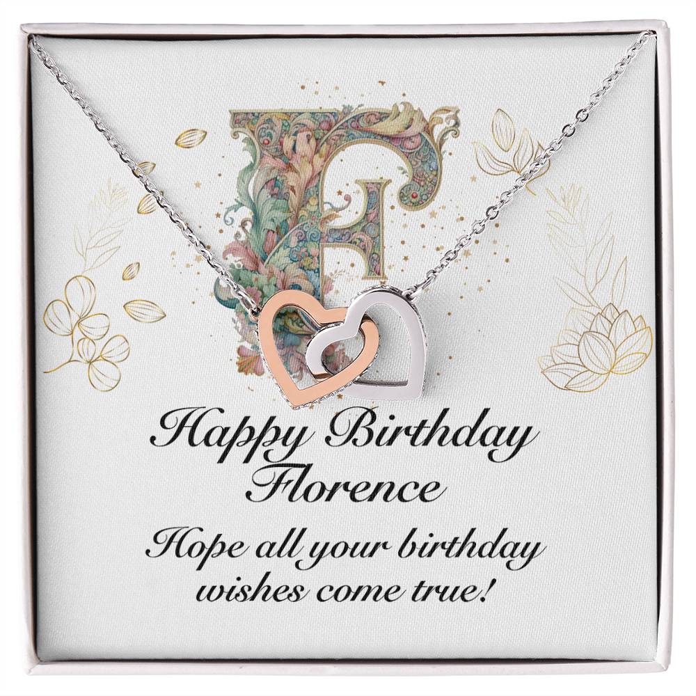 Happy Birthday Florence v01 - Interlocking Hearts Necklace