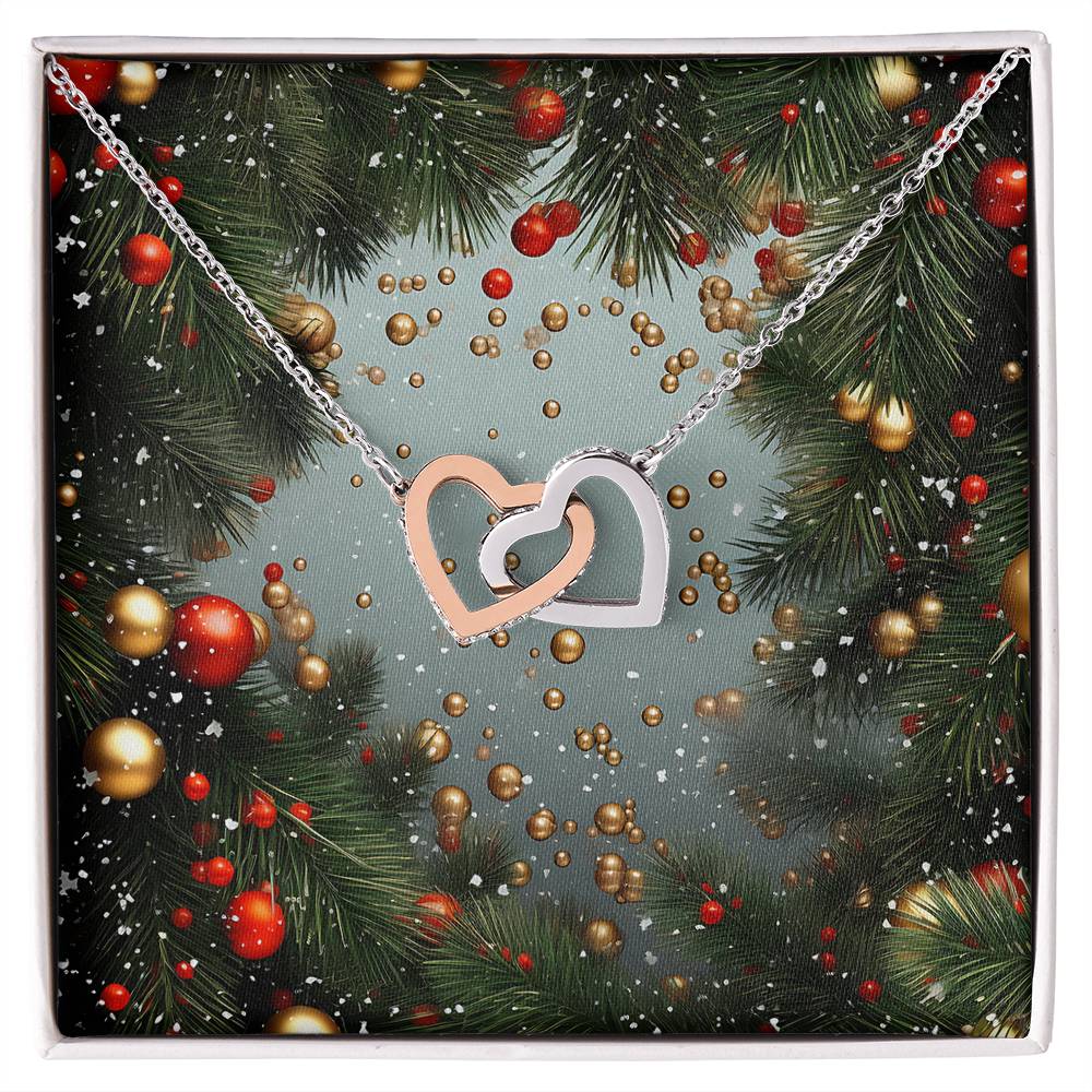 Christmas Background 127 - Interlocking Hearts Necklace