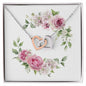 Watercolor Pink Floral Frame 2 - Interlocking Hearts Necklace