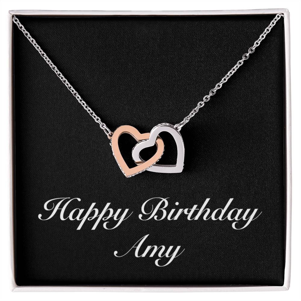 Happy Birthday Amy v2 - Interlocking Hearts Necklace