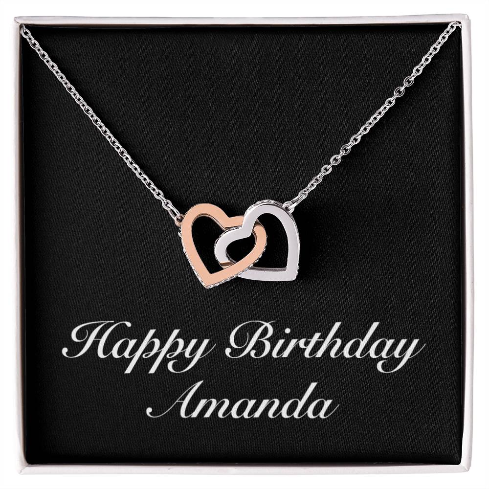 Happy Birthday Amanda v2 - Interlocking Hearts Necklace