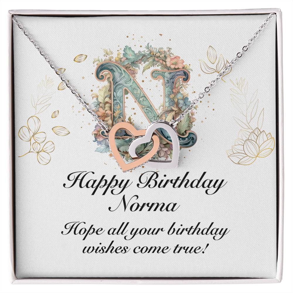 Happy Birthday Norma v01 - Interlocking Hearts Necklace