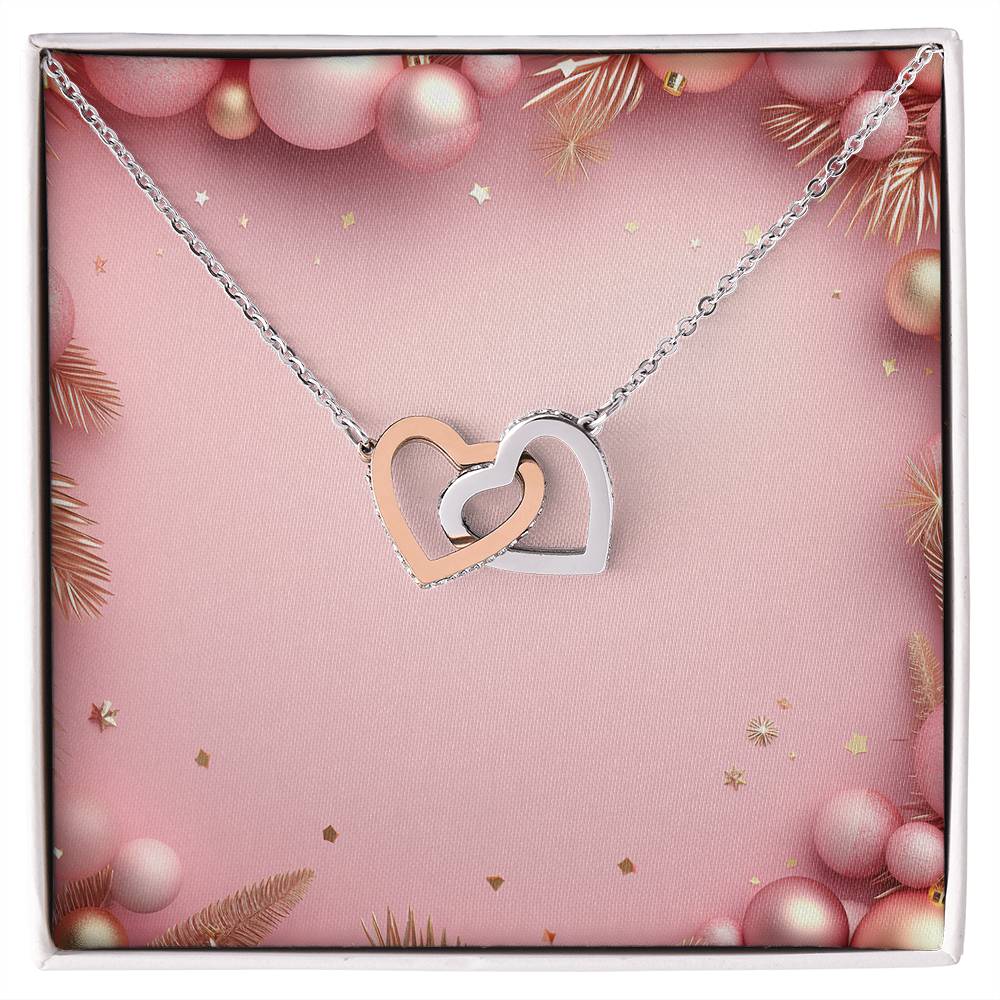 Christmas Background 005 - Interlocking Hearts Necklace