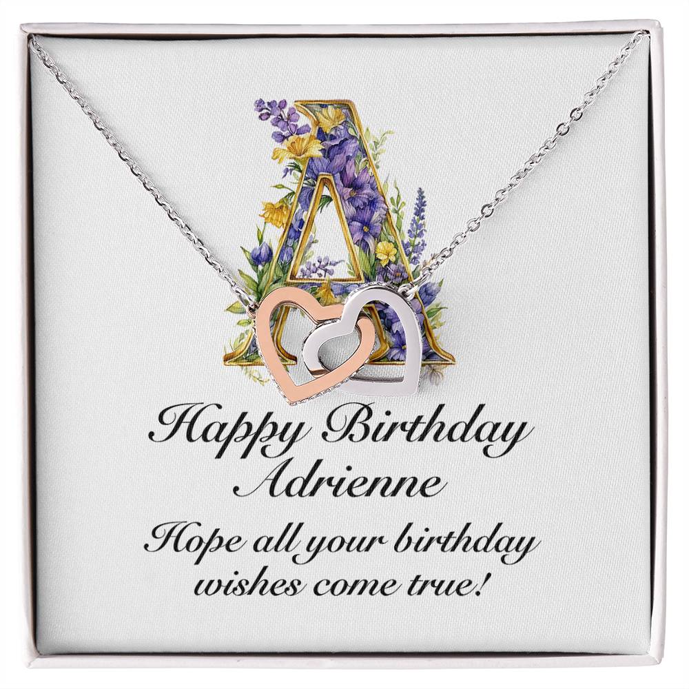 Happy Birthday Adrienne v02 - Interlocking Hearts Necklace