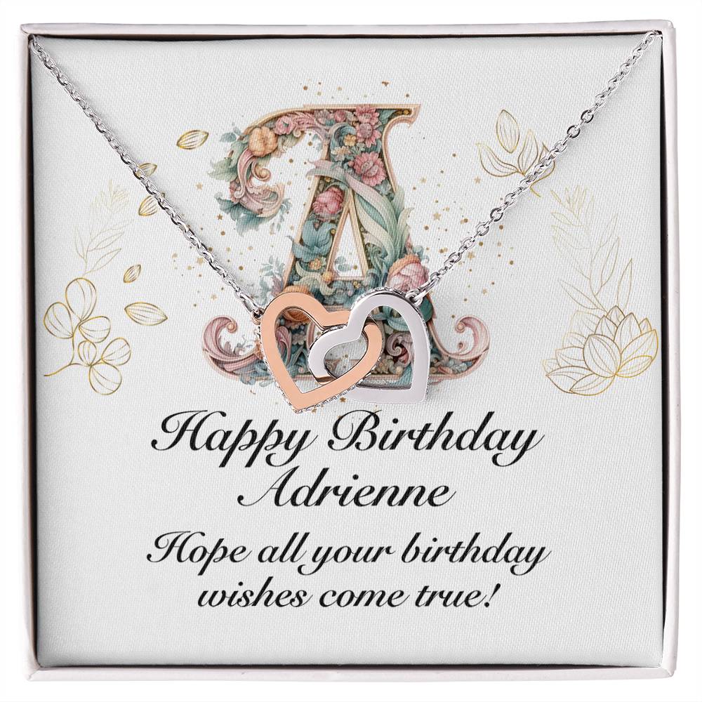 Happy Birthday Adrienne v01 - Interlocking Hearts Necklace