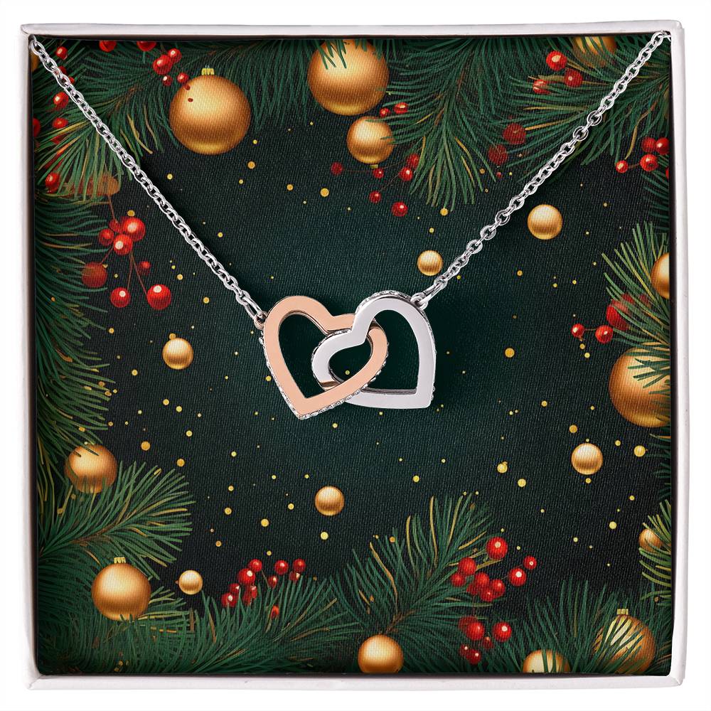 Christmas Background 118 - Interlocking Hearts Necklace